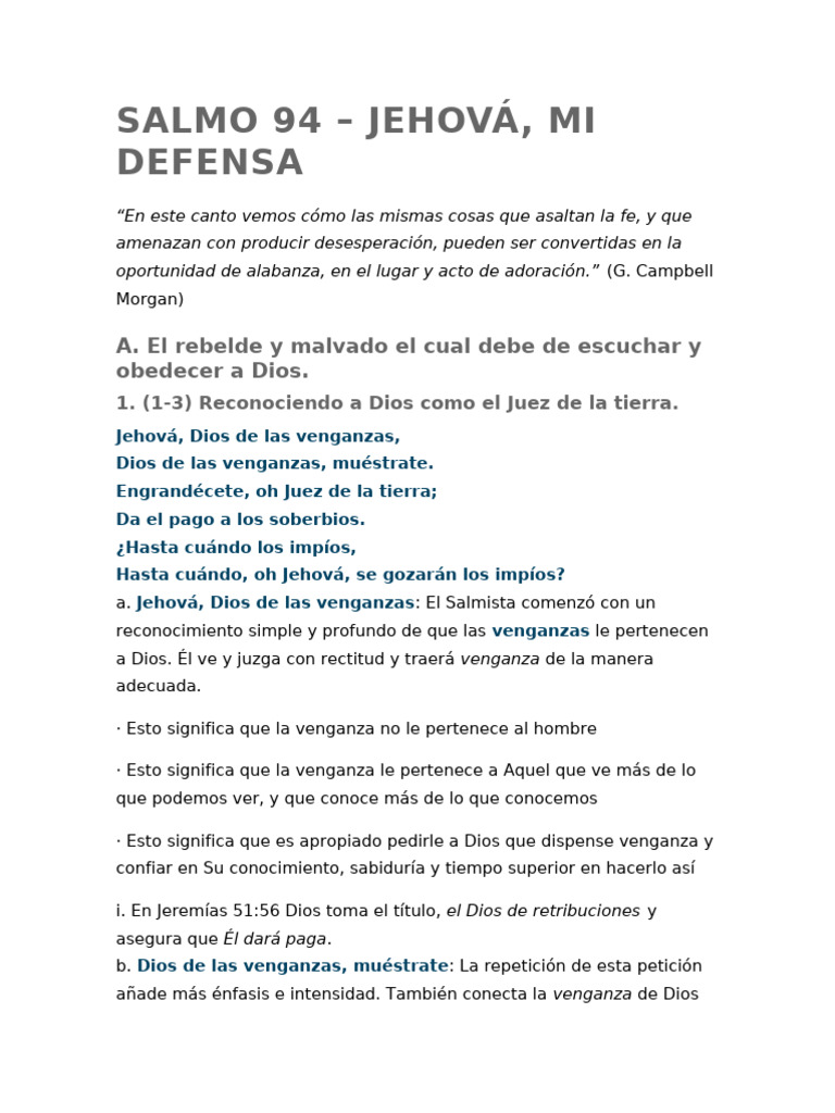Salmo 94 | PDF | Salmos | Dios