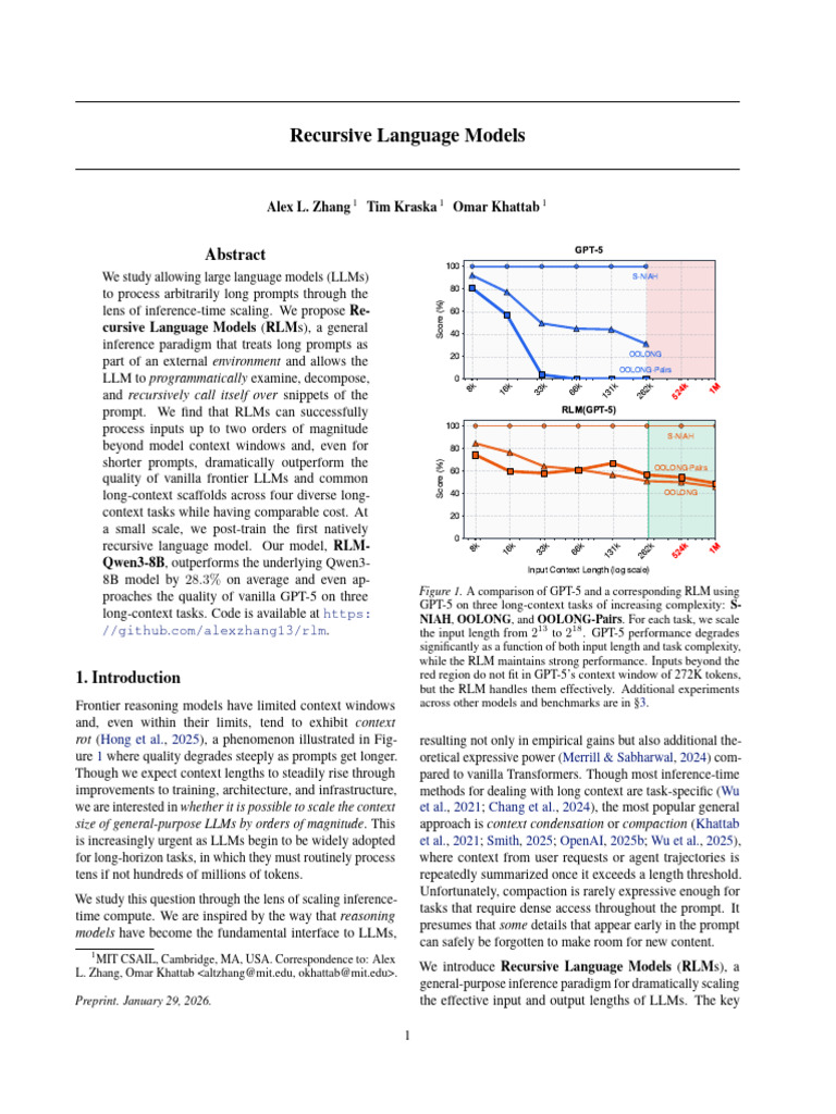 Recursive Language Models (RLMS) | PDF | Computing | Applied Mathematics