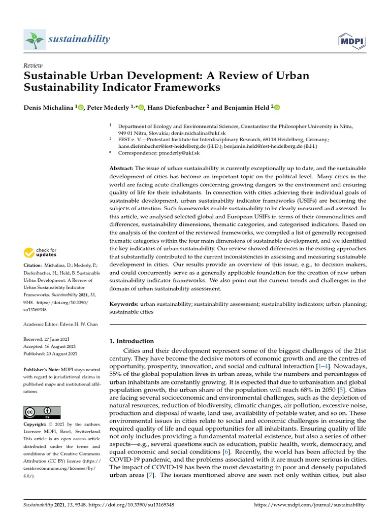 Sustainable Urban Development | PDF | Sustainability | Sustainable ...
