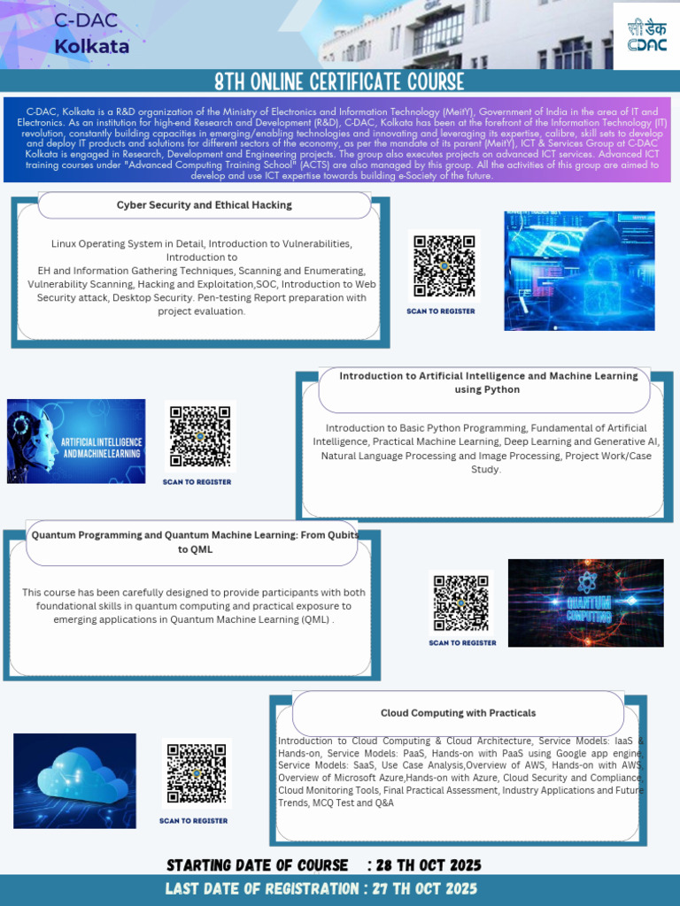 Cdac Kolkata Online Course - 28th Oct - 25 PDF | PDF | Computer ...