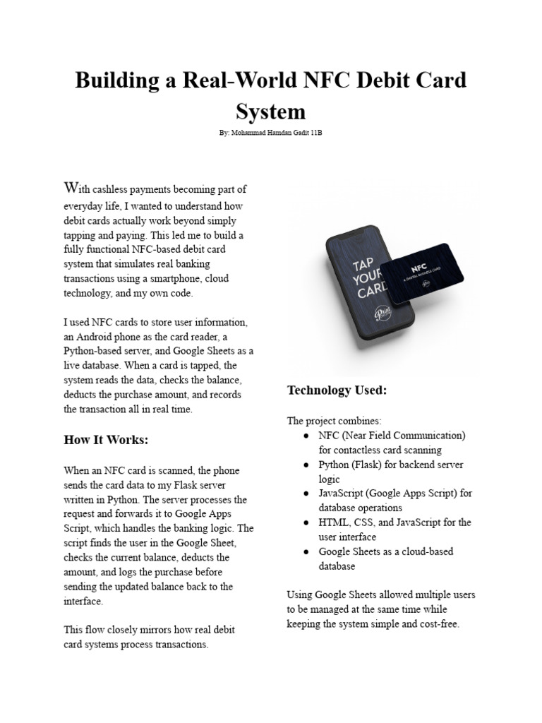 Building A Real-World NFC Debit Card System | PDF | Debit Card ...