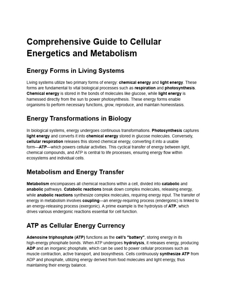 Cellular Energetics | PDF | Cellular Respiration | Adenosine Triphosphate