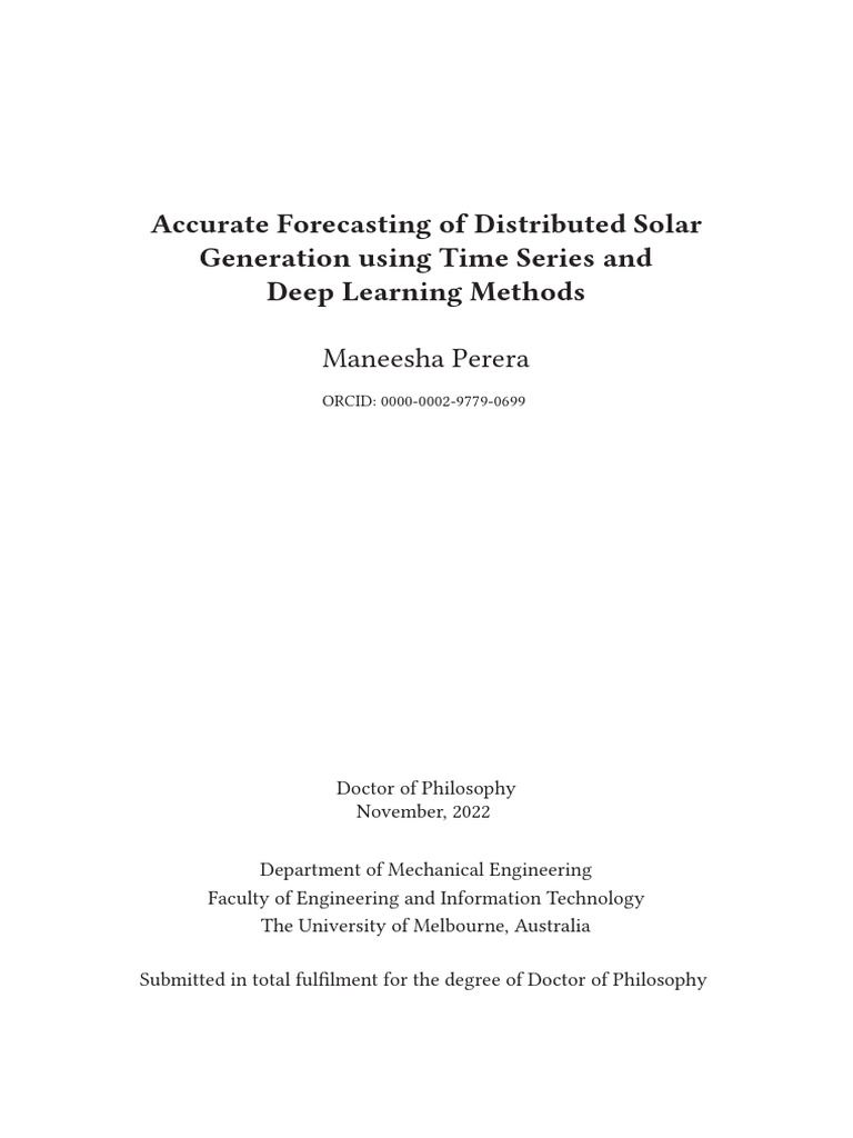 Accurate Forecasting of Distributed Solar | PDF | Solar Power ...