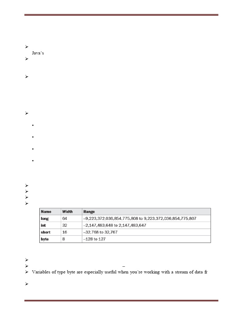 JAVA Module 1 Chapter2 JITD | PDF | Data Type | Integer (Computer Science)