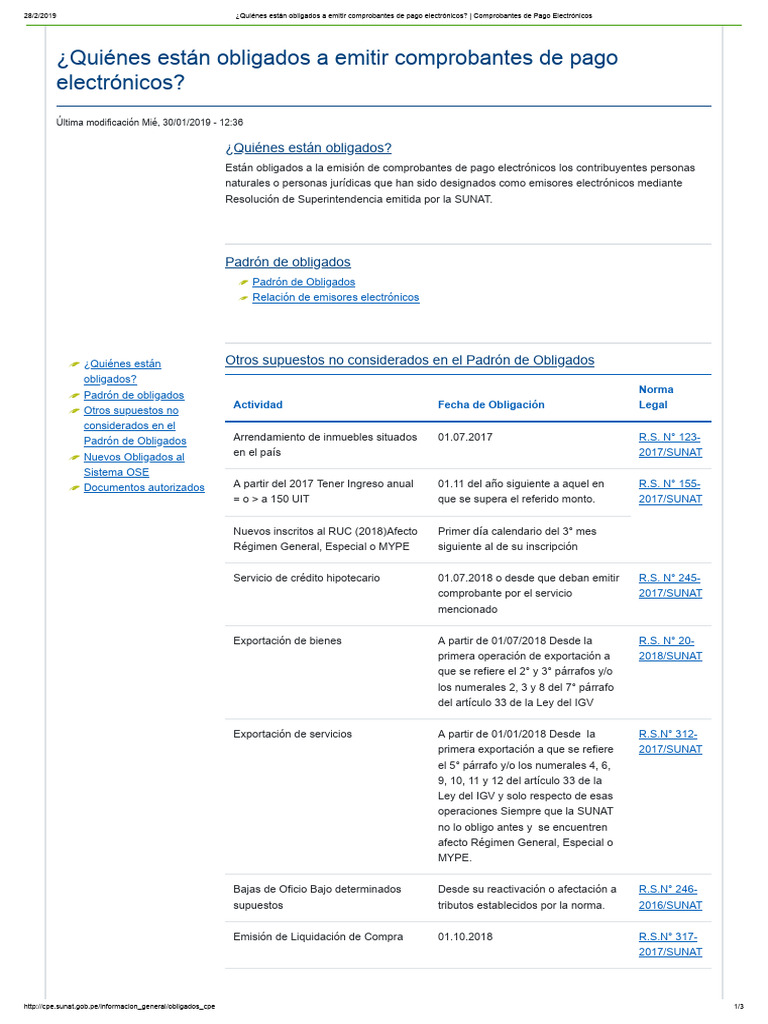 ¿Quiénes Están Obligados A Emitir Comprobantes de Pago Electrónicos | PDF