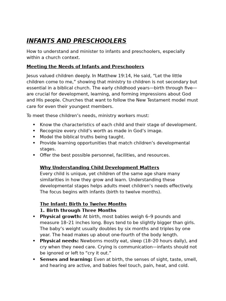 Developmental Stage of Child | PDF | Infants | Child Development