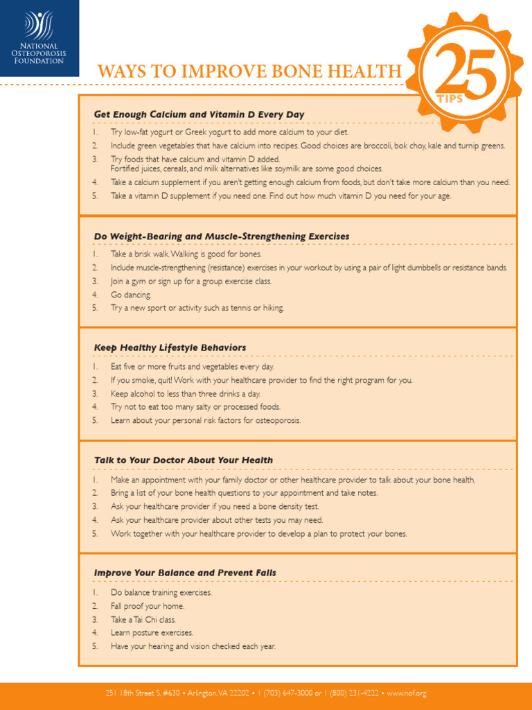 25tips Improve Bone Health | PDF