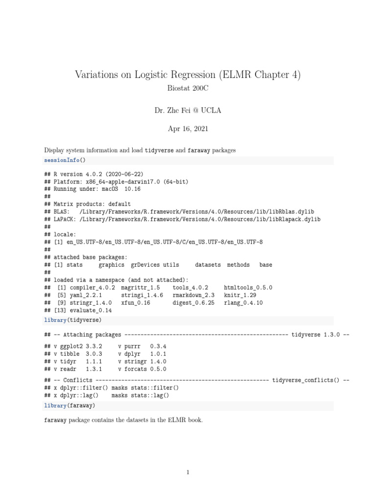 04 Logistic | PDF | Statistical Models | Statistical Inference