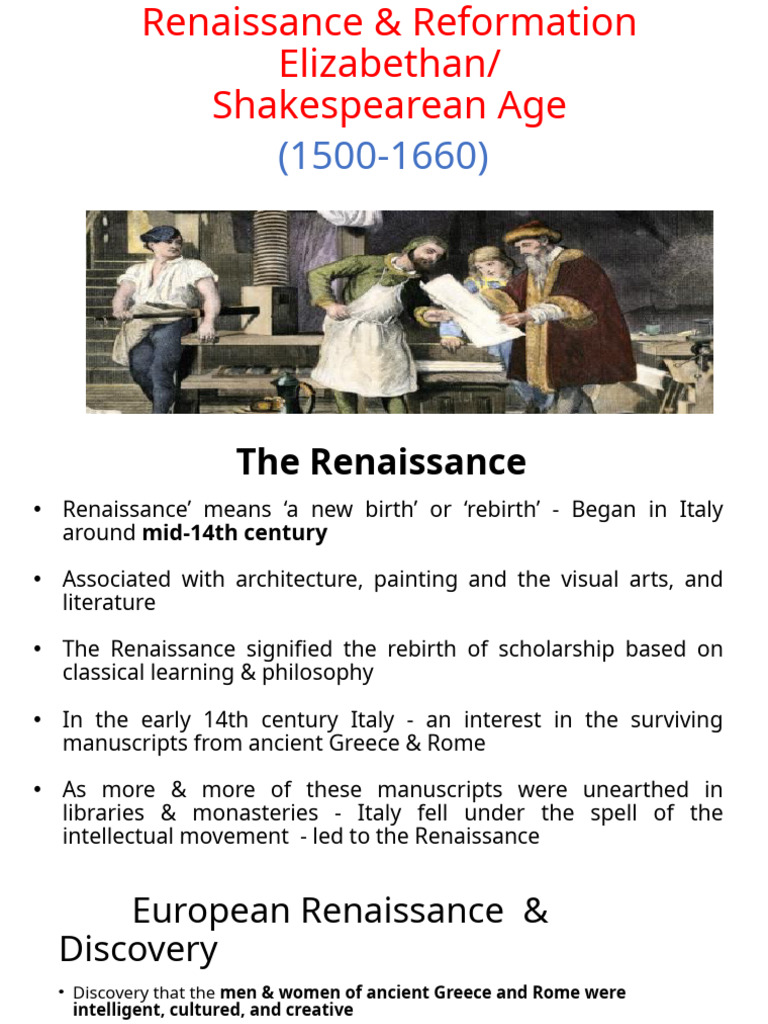 Renaissance Elizabethan Age | PDF | Renaissance | Poetry
