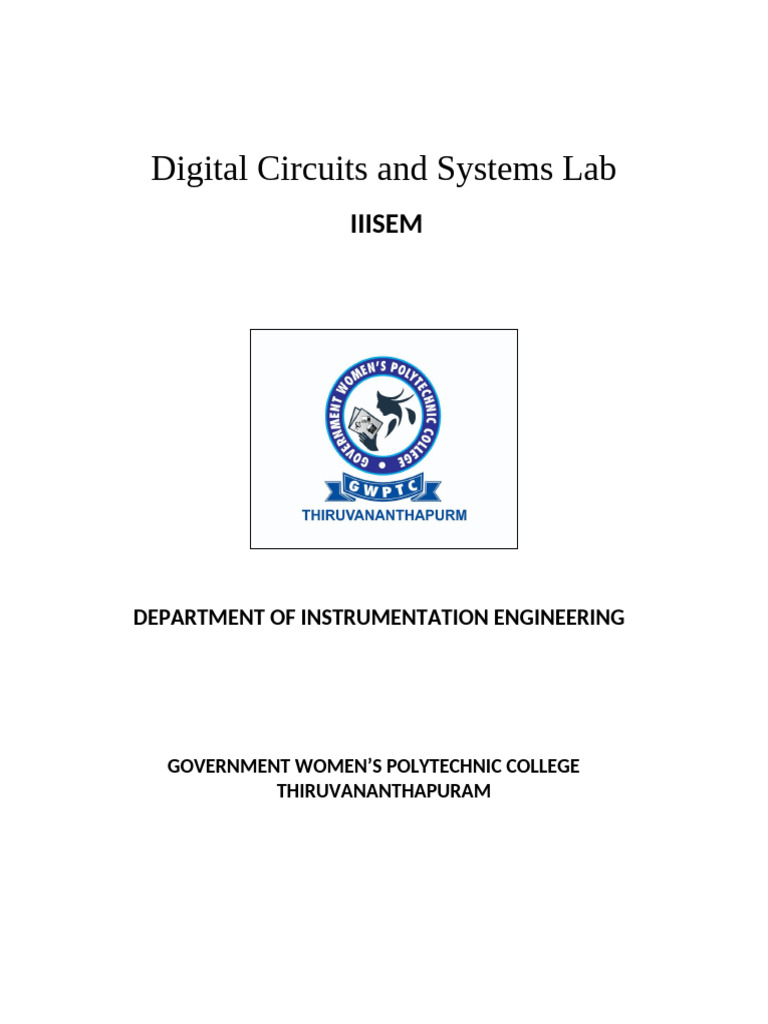 Digital Lab Manual | PDF | Computer Engineering | Electronics