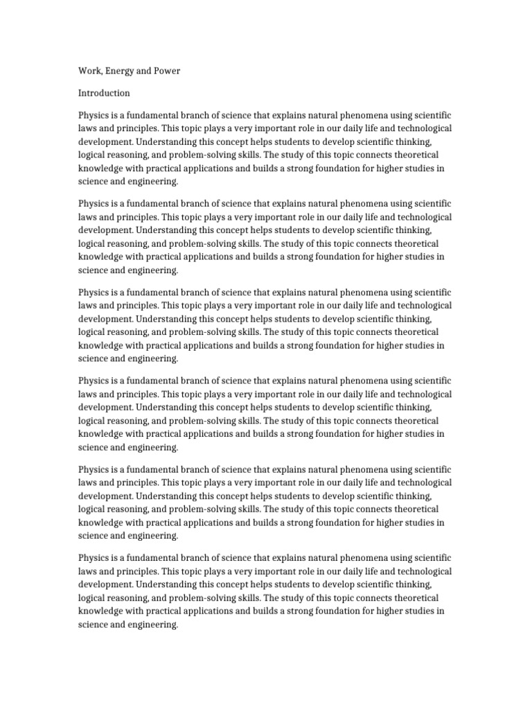 Physics Project 4 Energy | PDF | Theory | Science