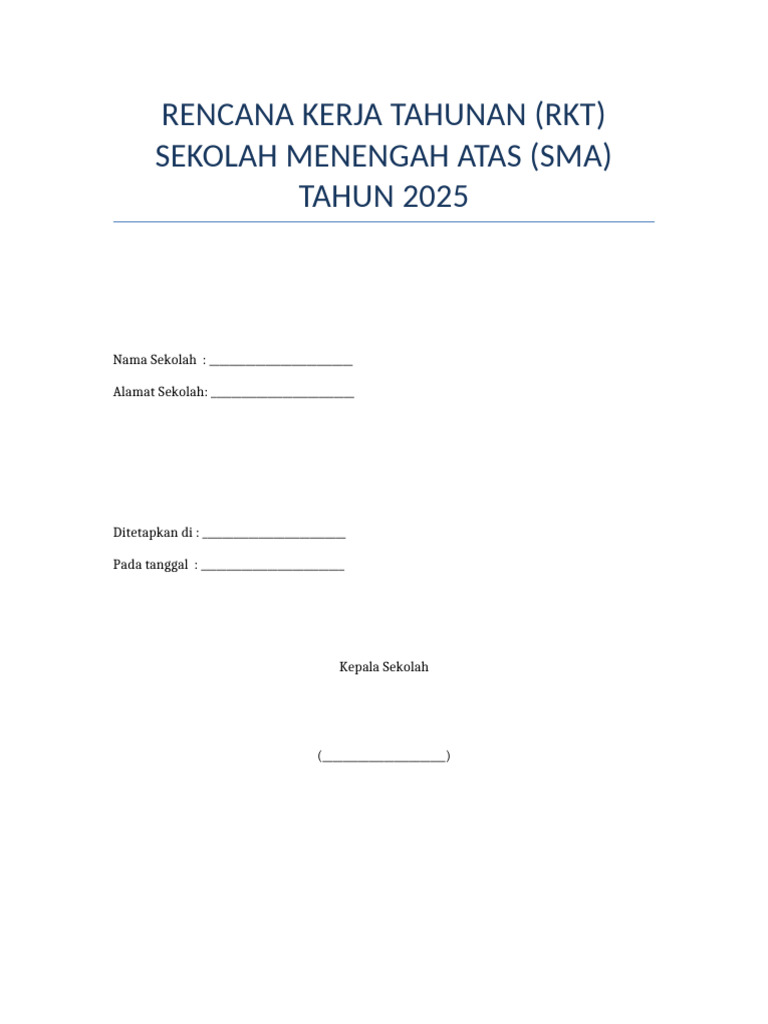 Format RKT Sma 2025 | PDF