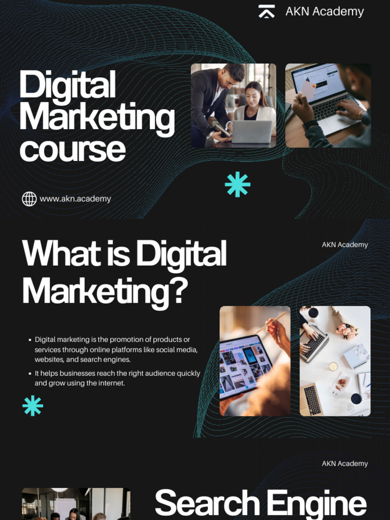 Black and Cyan Modern Digital Marketing Presentation | PDF