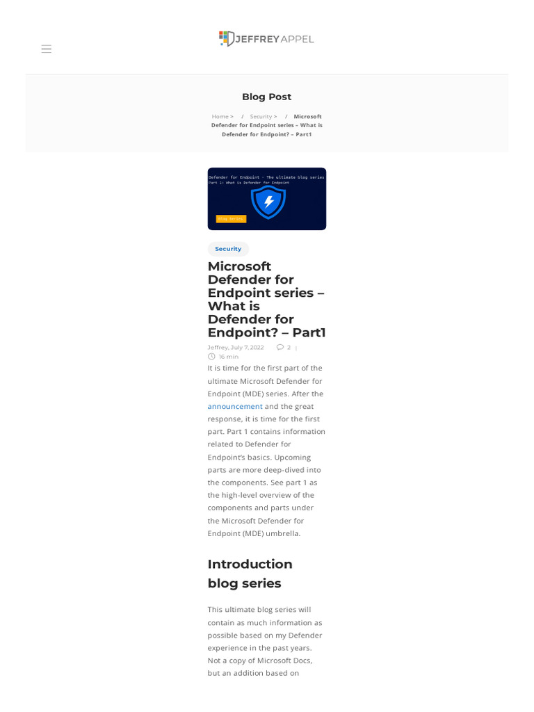 Jeffreyappel Microsoft Defender Documentation | PDF | Cloud Computing ...