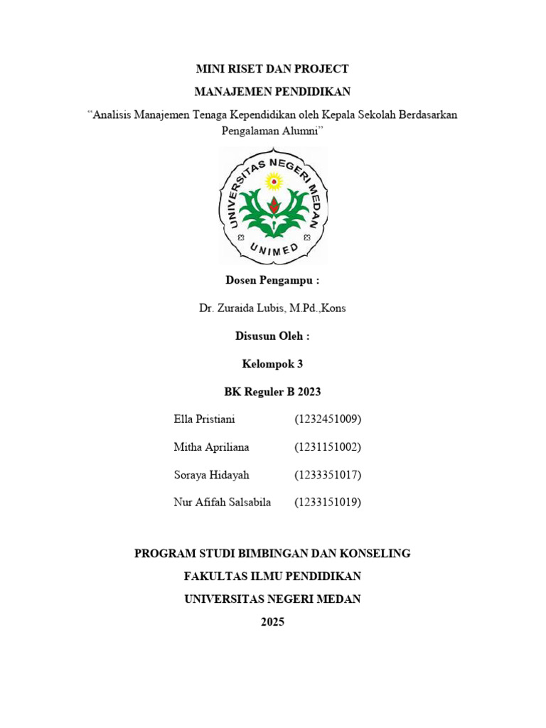Mini Riset Dan Project Manajemen Pendidikan Kel 3 | PDF