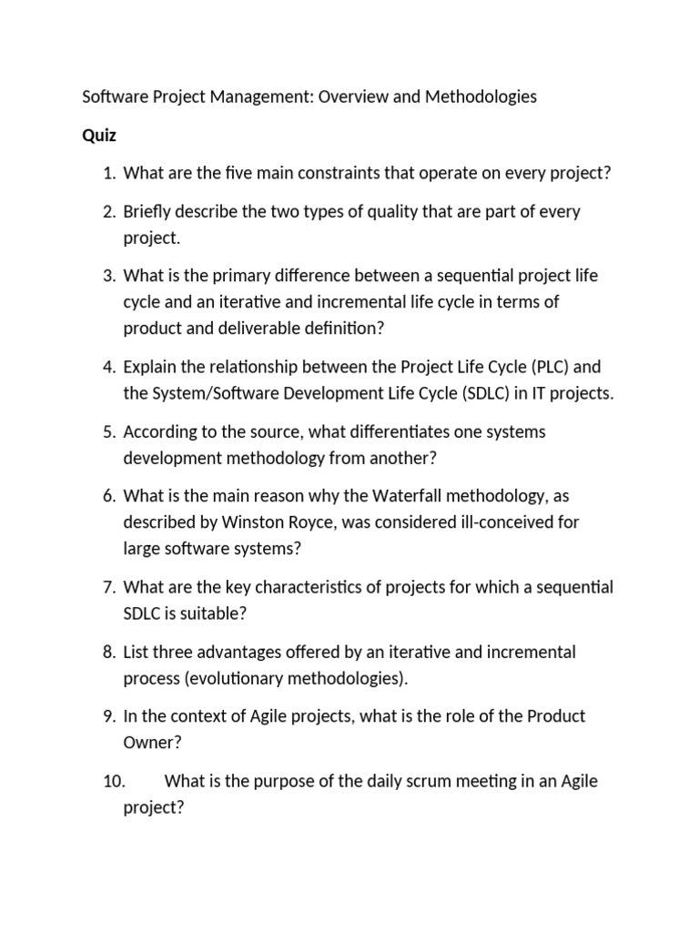 Chapter 2 Software Project Management Short Note | PDF | Software ...
