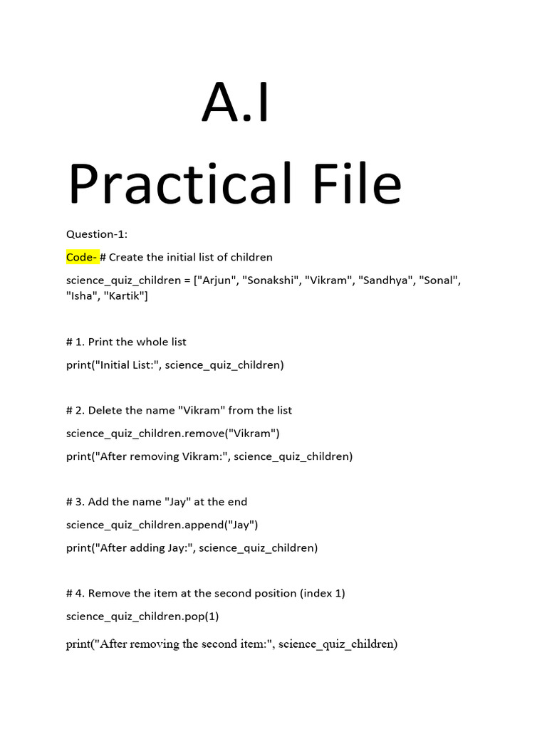Ai Practical | PDF