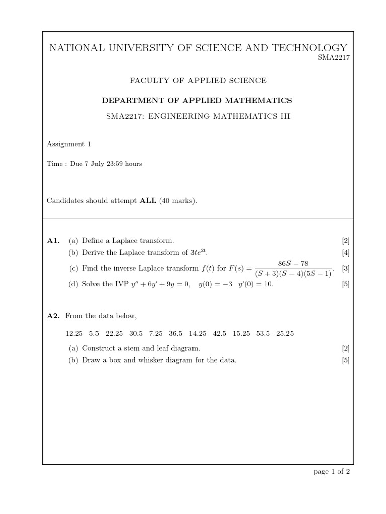 Assignment 1 2021 | PDF | Mathematics | Mathematical Analysis