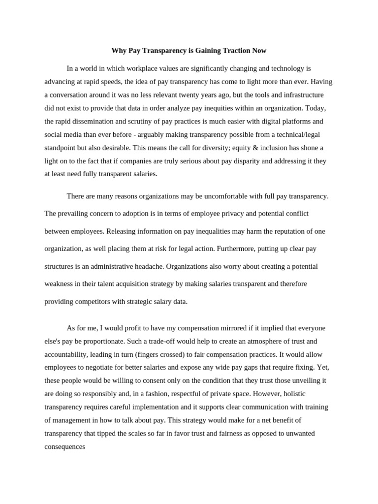 Why Pay Transparency Is Gaining Traction Now | PDF