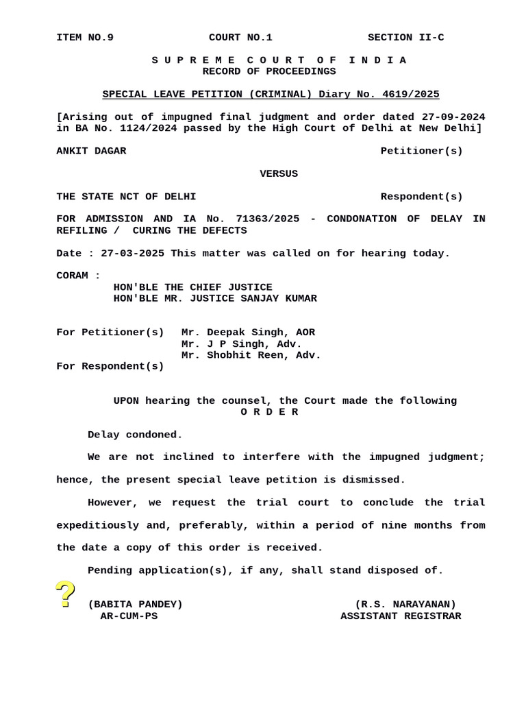 Dagar Supreme Court Order | PDF