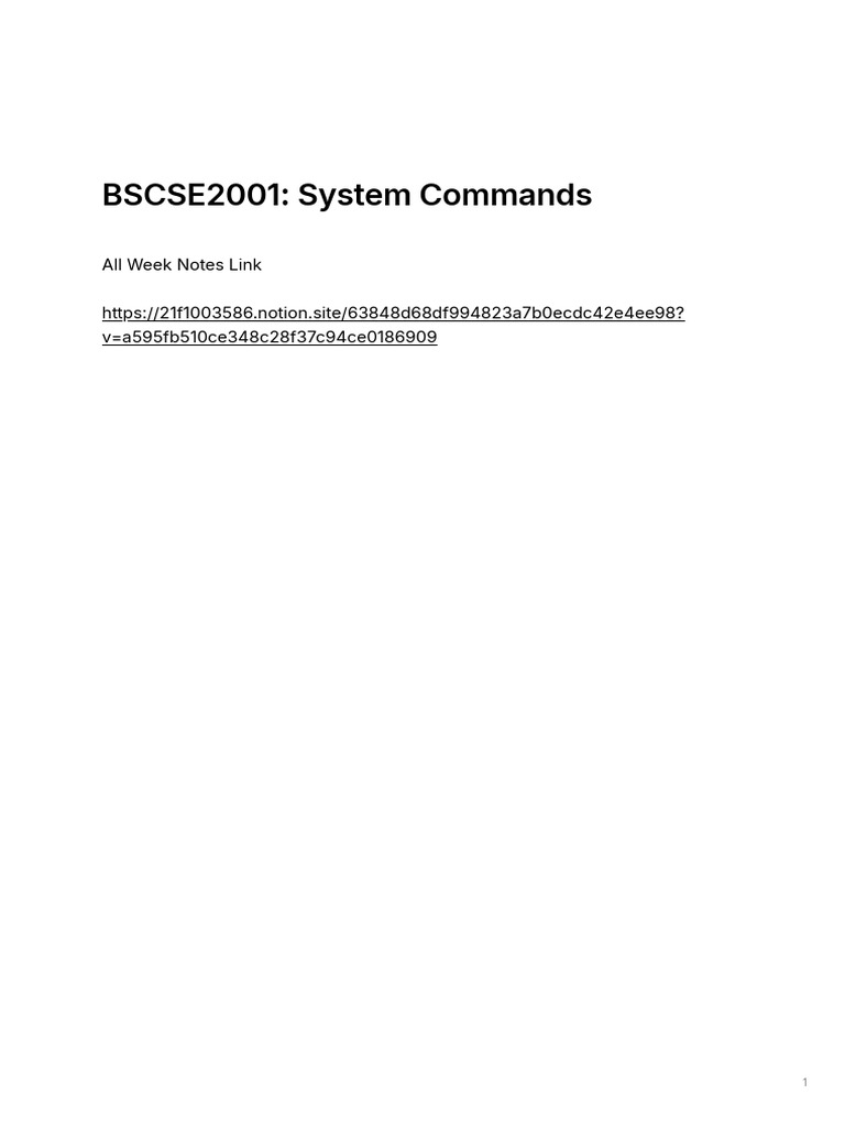 System Commands All Notes | PDF