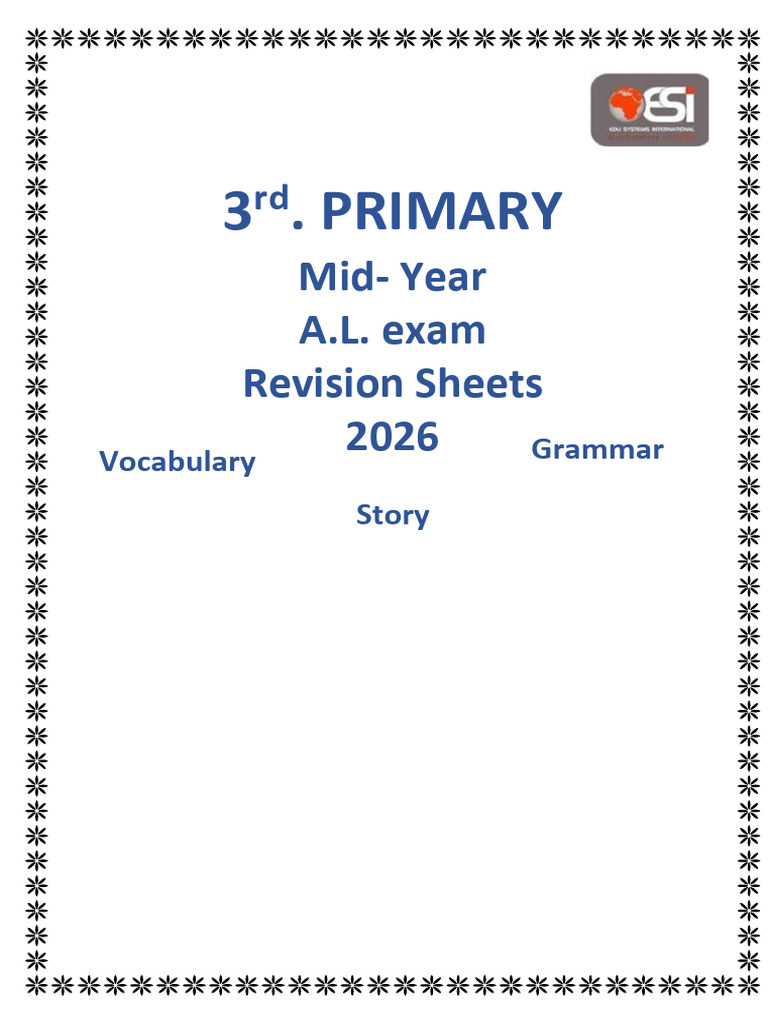 Grade 3 Revision A.L. Revision Sheets 2026 | PDF