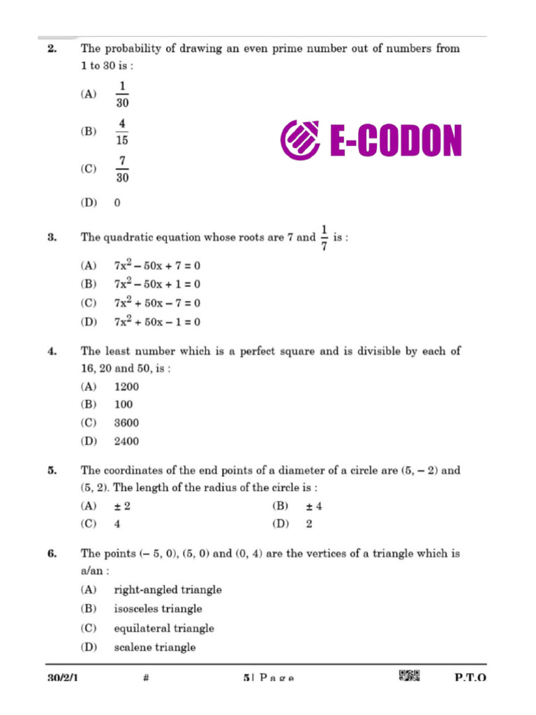 10 Cbse Last Question | PDF