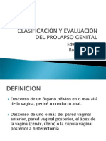 clasificación y evaluación del prolapso 2012