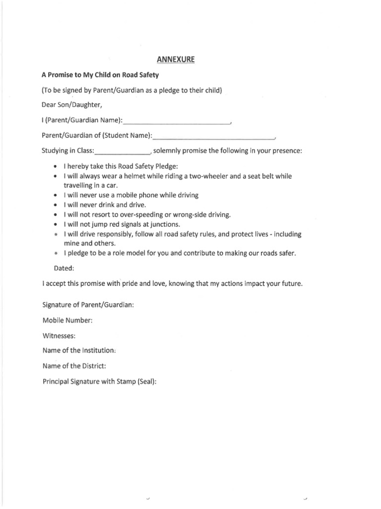 Circular on Road Safety Pledge & Implementation of Action Plan in MJP ...