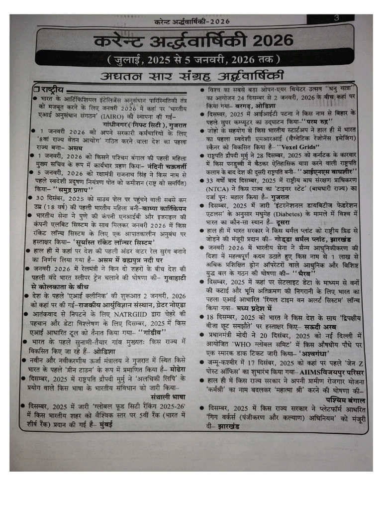 Current Affairs 2026 | PDF