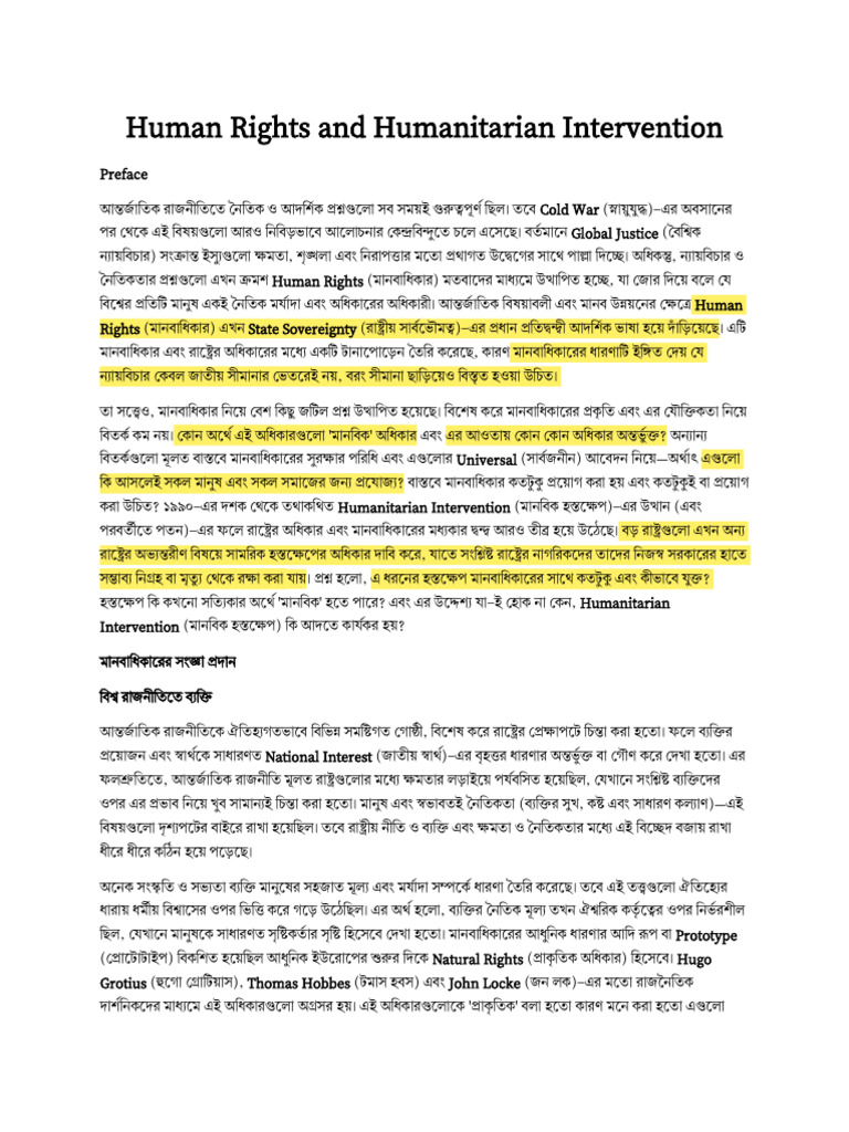 Human Rights and Humanitarian Intervention | PDF