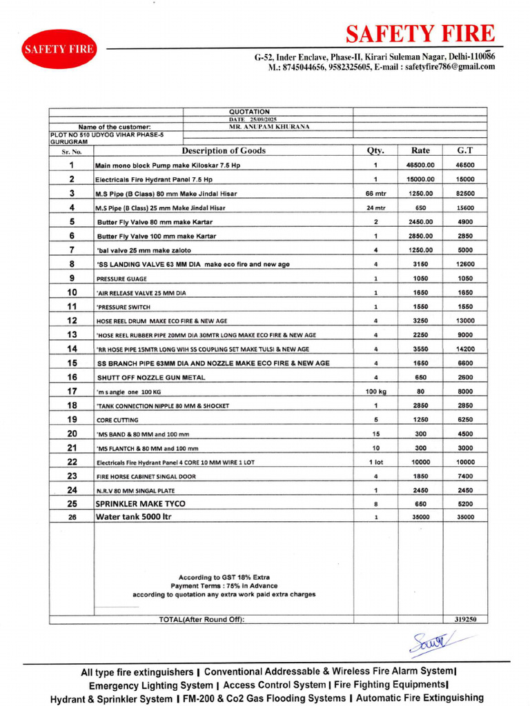 Safety Fire Quotation0001 | PDF