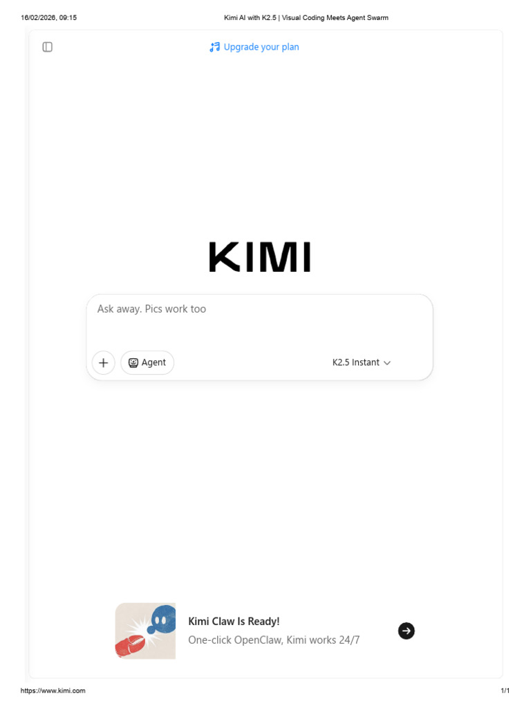 Kimi AI With K2.5 _ Visual Coding Meets Agent Swarmdfopfdpfokdof | PDF