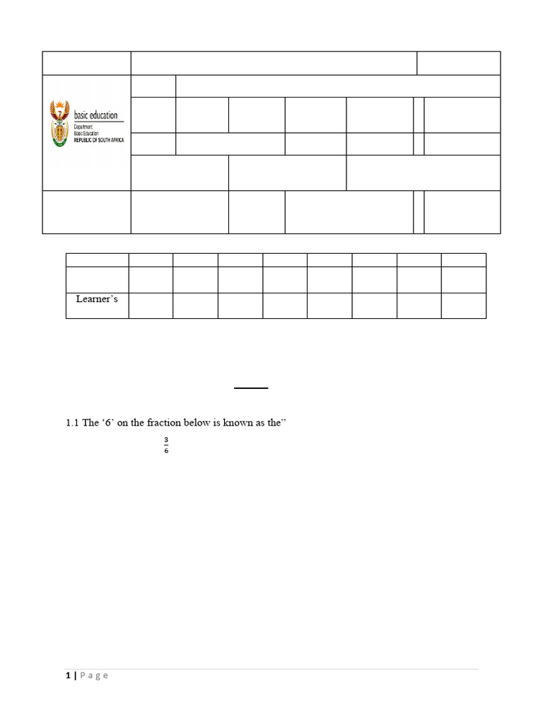 2023 November Maths Test Grade 7 | PDF | Area | Euclidean Geometry