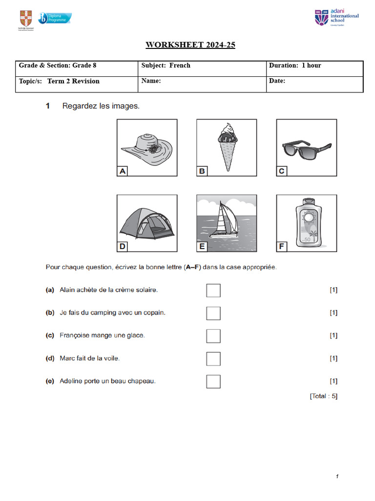 Grade 8 Term 2 Revision Reading | PDF