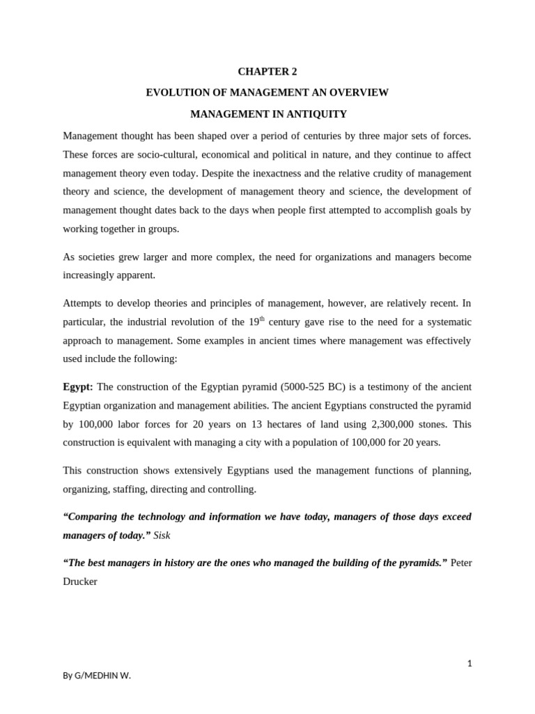 Evolution of Management Ch2 | PDF | Theory | Business