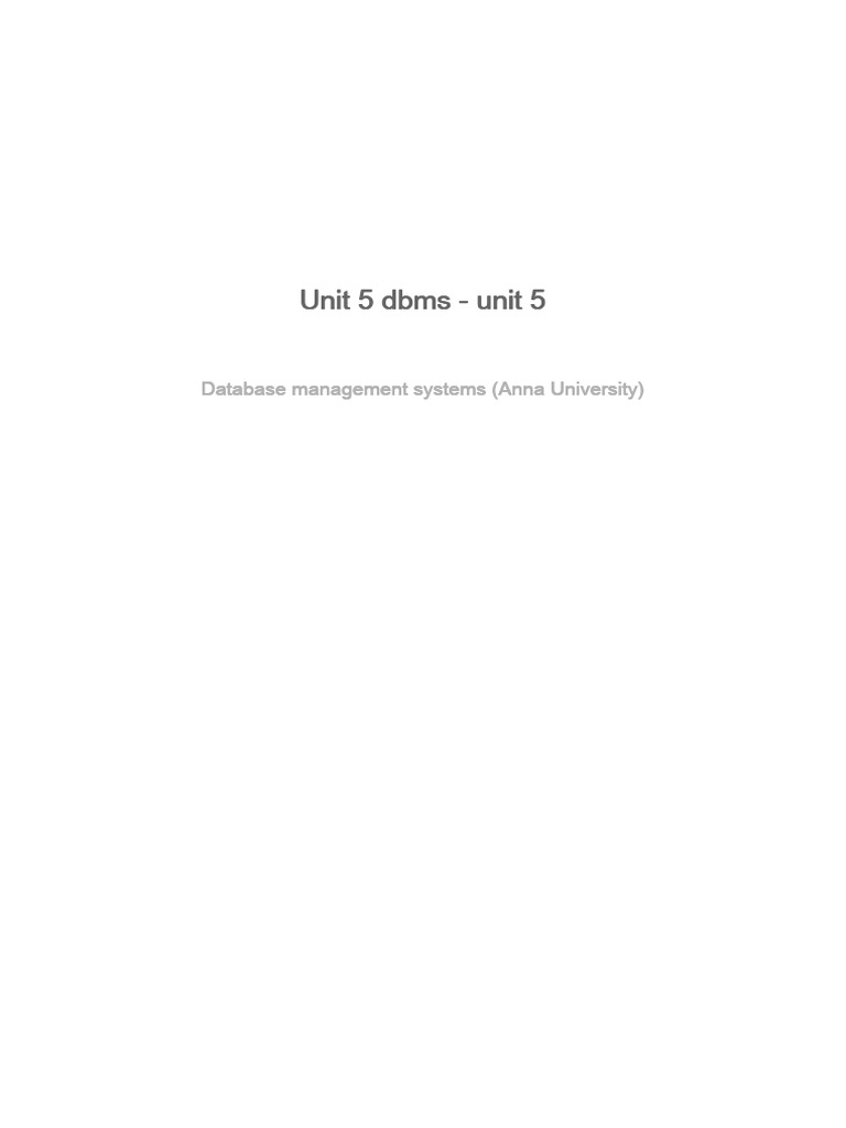 Studoc DBMS Unit Five | PDF | Databases | Database Transaction
