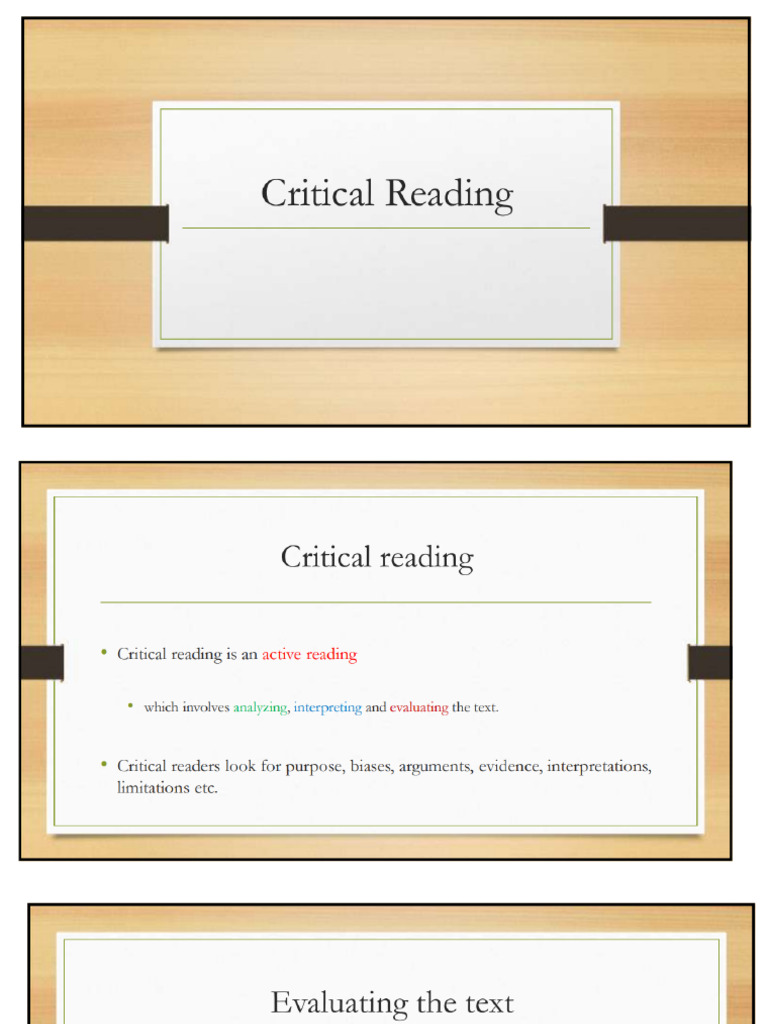 Critical Reading | PDF