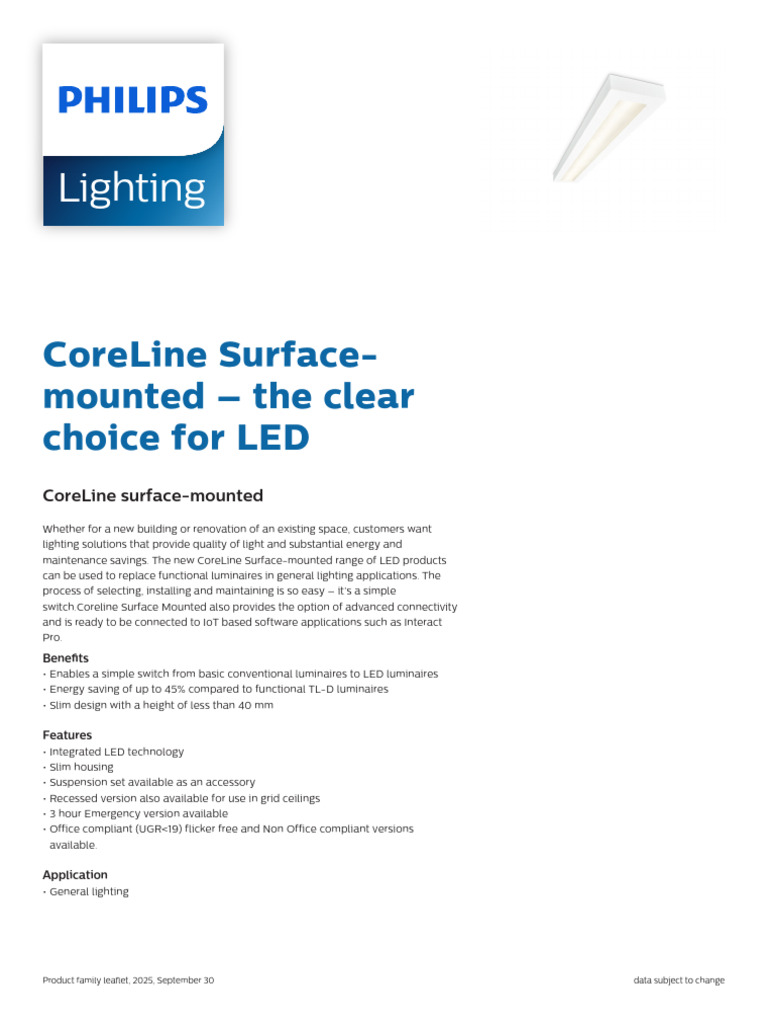 CoreLine Surface Mounted LED Light Unit | PDF | Lighting | Light ...