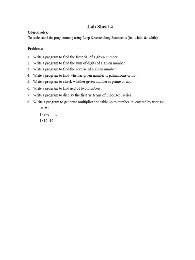 Lab Sheet 4 | PDF