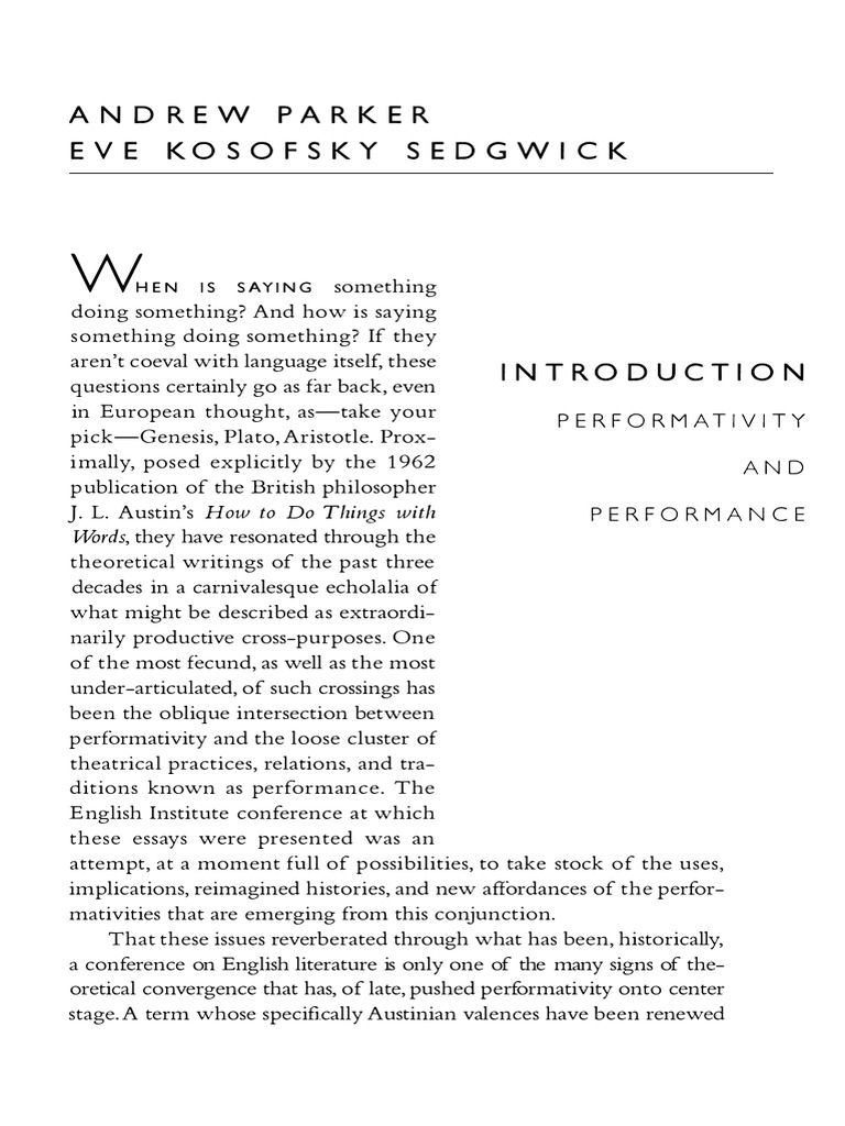 12 - Parker, Andrew-Eve Kosofsky Sedgwick - Performativity and ...