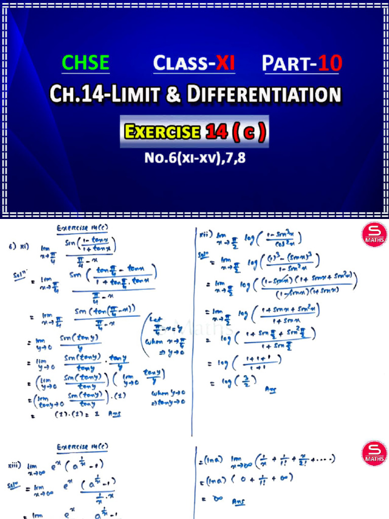 14 Limit & Differentiation Part-10 | PDF