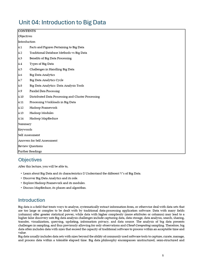 Introduction To Big Data | PDF | Apache Hadoop | Big Data