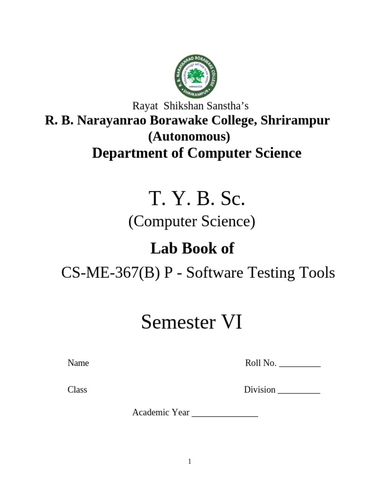T.Y.B.sc. (CS) Software Testing Tools - LabBookRev | PDF | Password ...