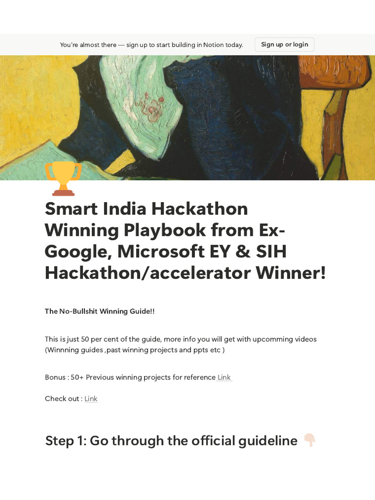 Smart India Hackathon Winning Playbook From Ex Google, Microsoft | PDF ...