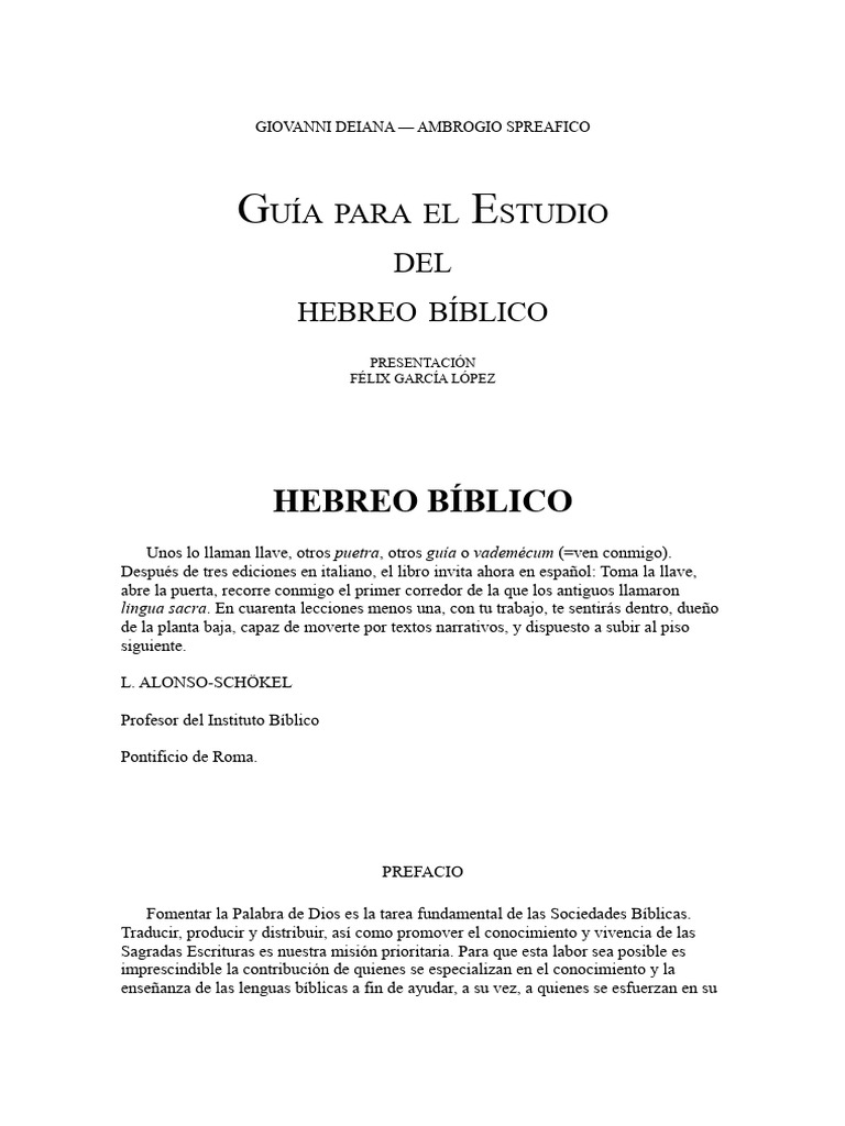 Guia para El Estudio Del Hebreo Biblico Giovanni Deiana 56290c1ff22b8 | PDF | Alfabeto | Biblia