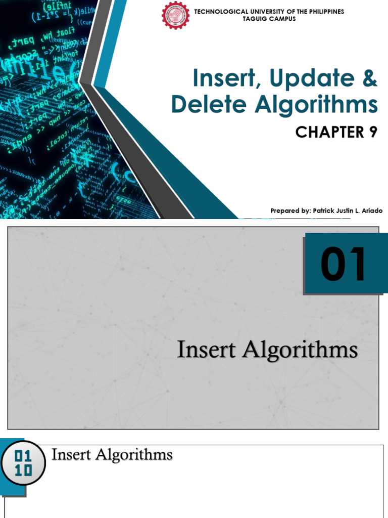 Chapter 9 - Insert, Update & Delete Algorithms | PDF | Database Index ...