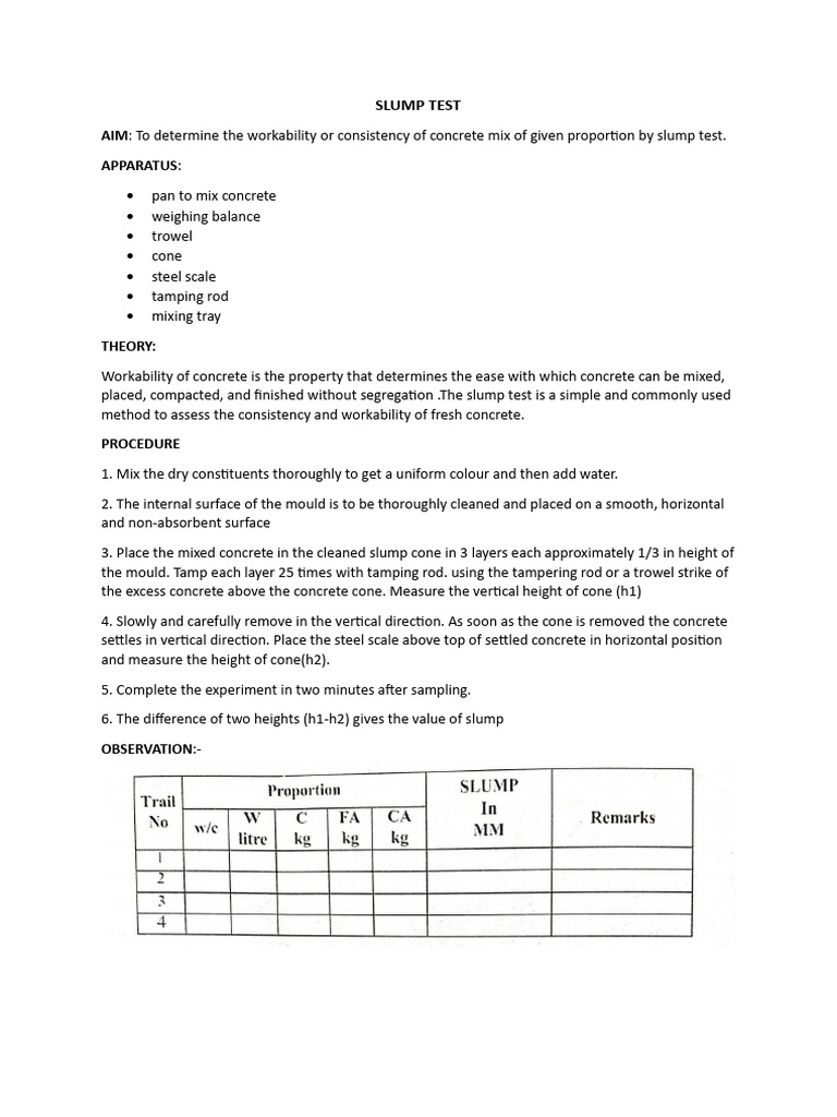 Slump Test | PDF