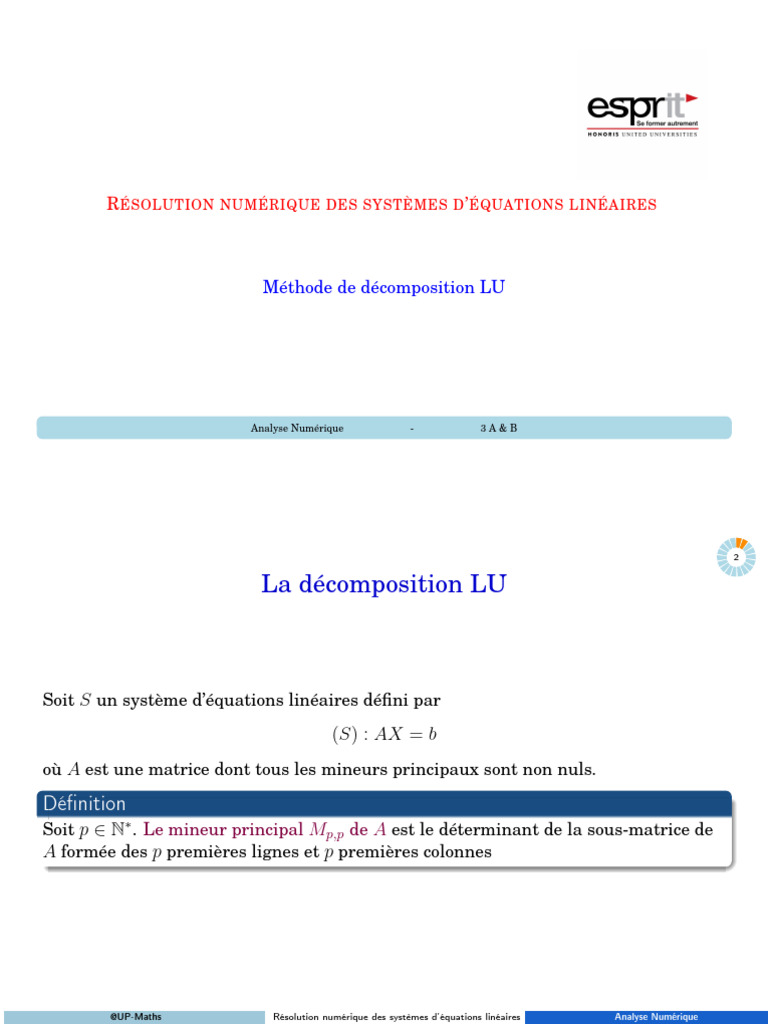 3 Méthode Décomposition LU | PDF | Matrice (Mathématiques) | Analyse ...
