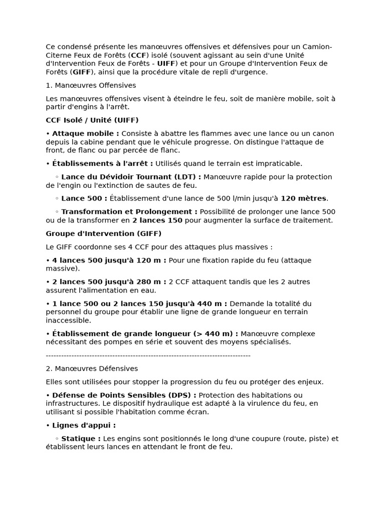 Condensé GTO FDF | PDF